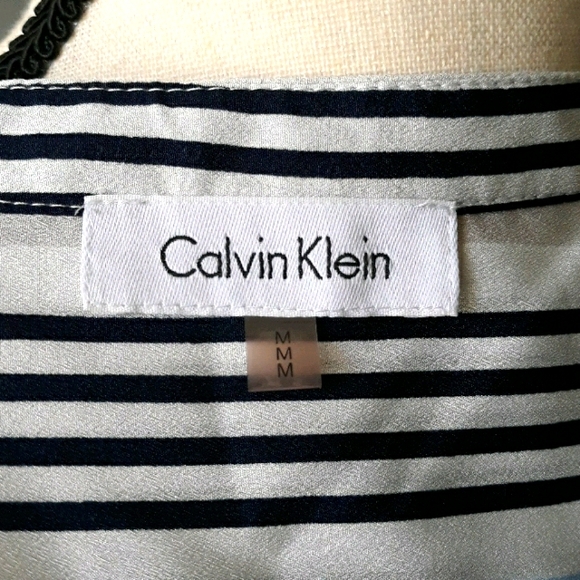Calvin Klein Stripe Button Blouse 4 - Picture 9 of 11